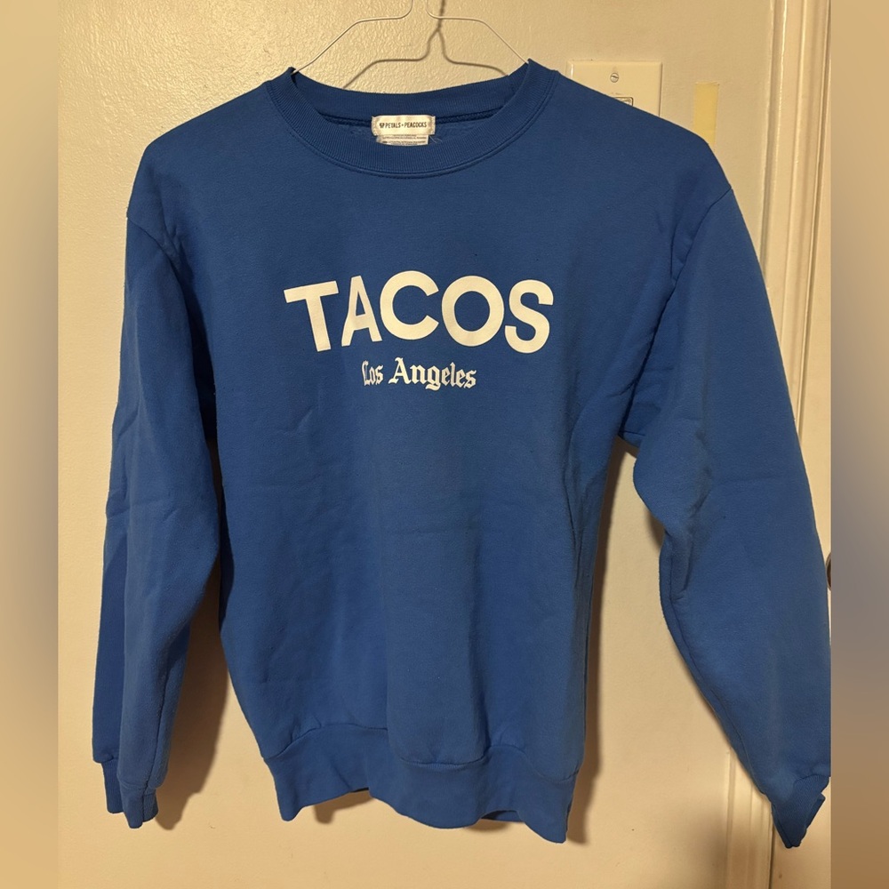 Women's tacos los angeles Blue Crew Neck Sweater